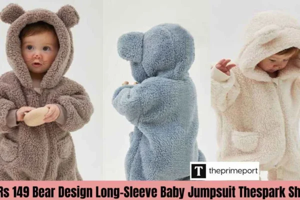 RS 149 Bear Design Long-Sleeve Baby Jumpsuit