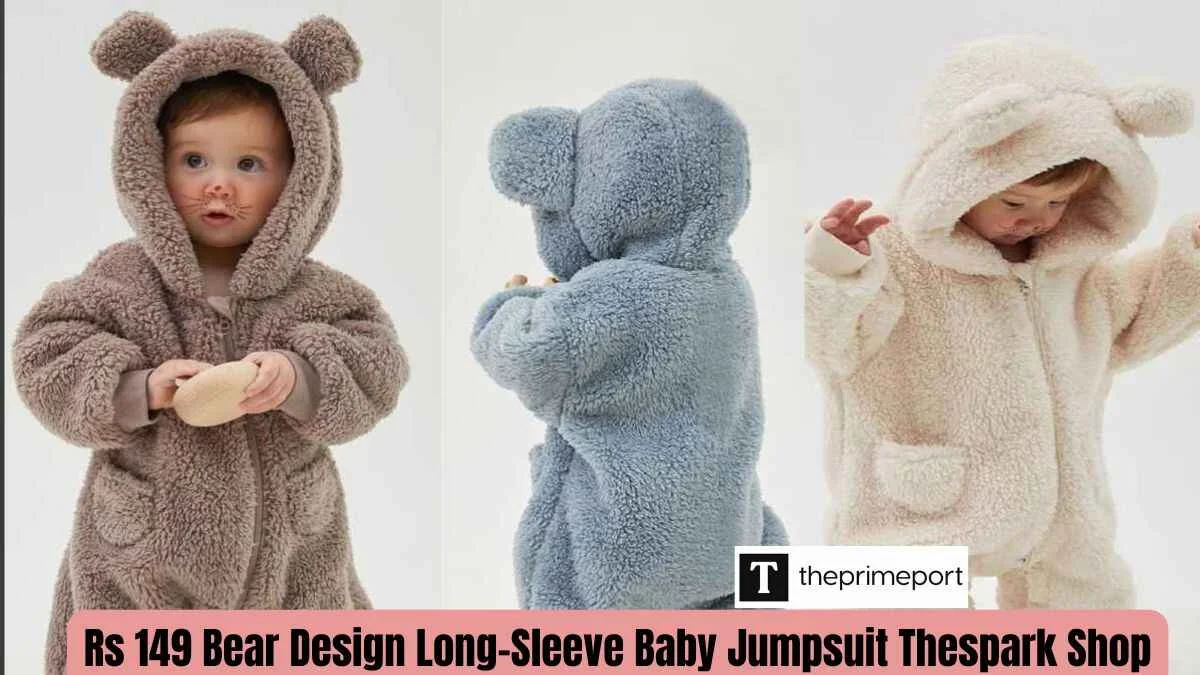 RS 149 Bear Design Long-Sleeve Baby Jumpsuit